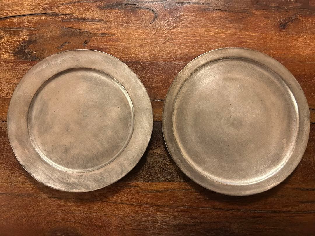 安藤雅信　銀彩プレート平皿2枚セット 安藤雅信】銀彩クレッセントプレート L | ギャルリ百草 online store