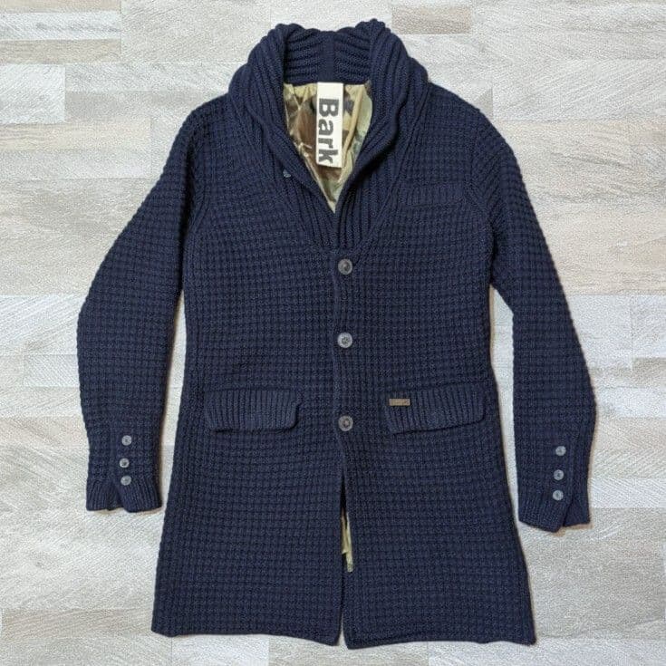 ★月末セール★イタリア製 Bark ニットコート カモフラ裏地 ☆大寒セール☆イタリア製 Bark ニットコート カモフラ裏地