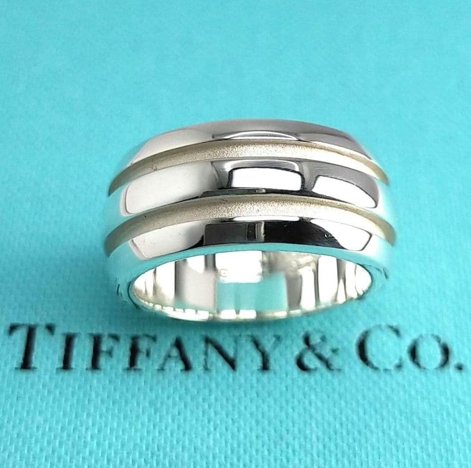 ○SALE○【ティファニー】グルーブド ダブル ライン リング 12号