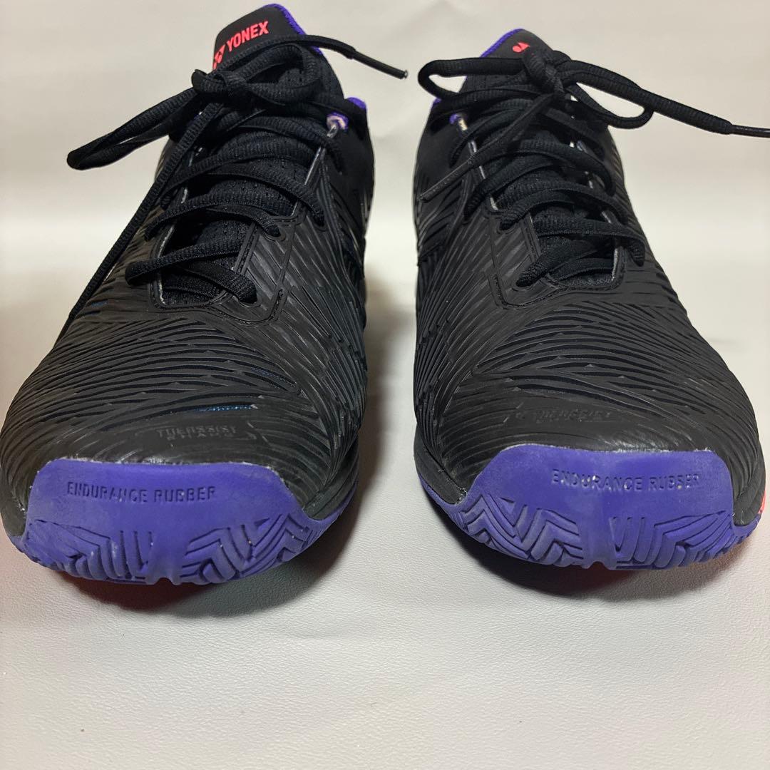 美品 YONEX SHB-03 テニスシューズ ブラック/パープル 27.5cm