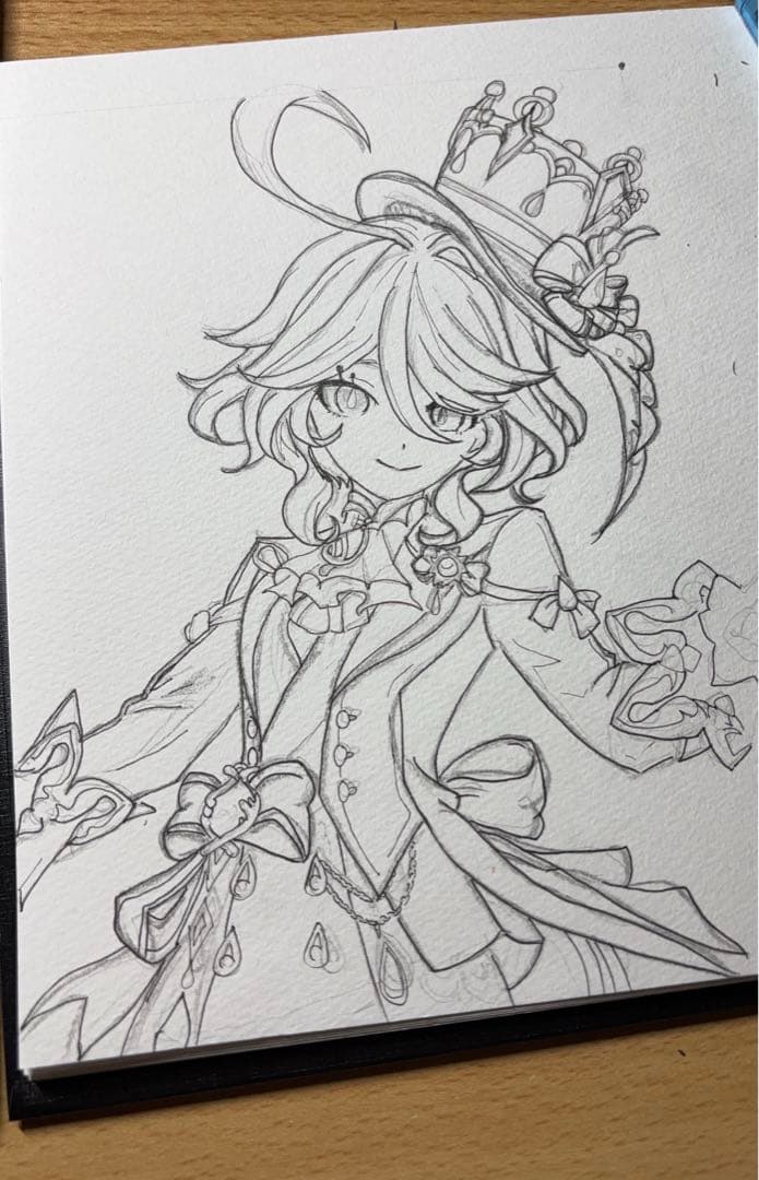 原神 フリーナ 手描きイラスト ファンアート - メルカリ