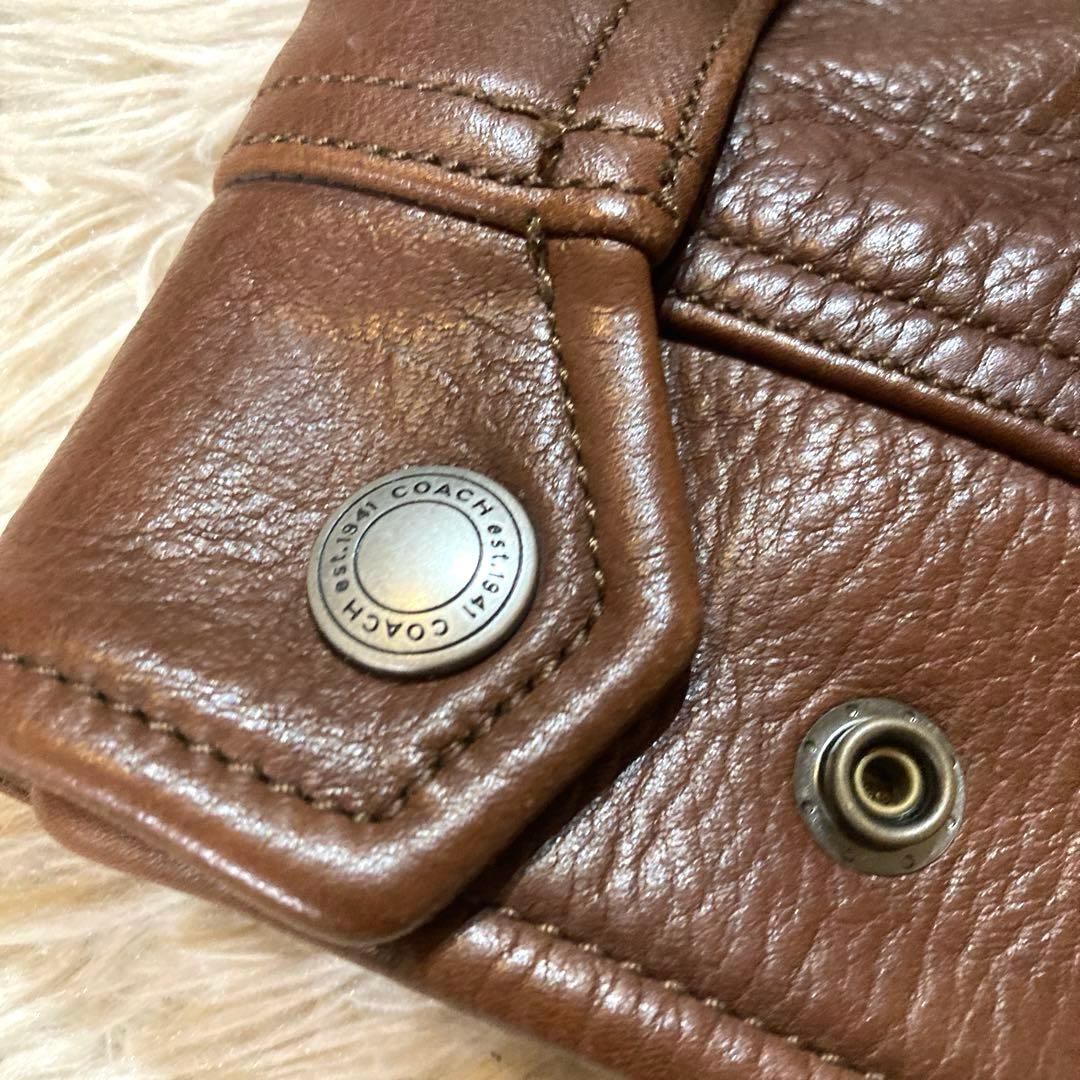 COACHレザージャケット 希少Lサイズ ブラウン／L／カウレザー（牛革