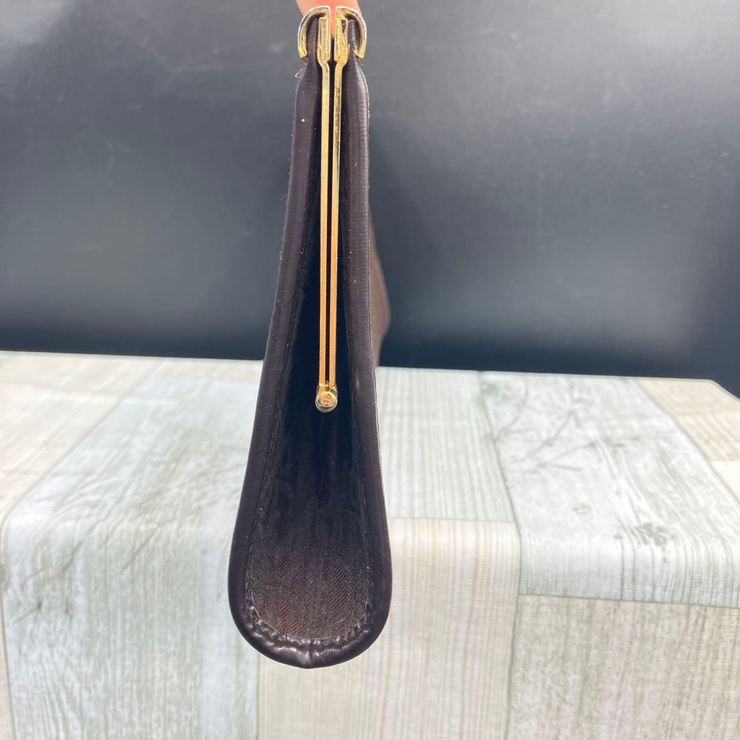 ディオール Dior ロゴ ブラウン クラッチバッグ トロッター ゴールド