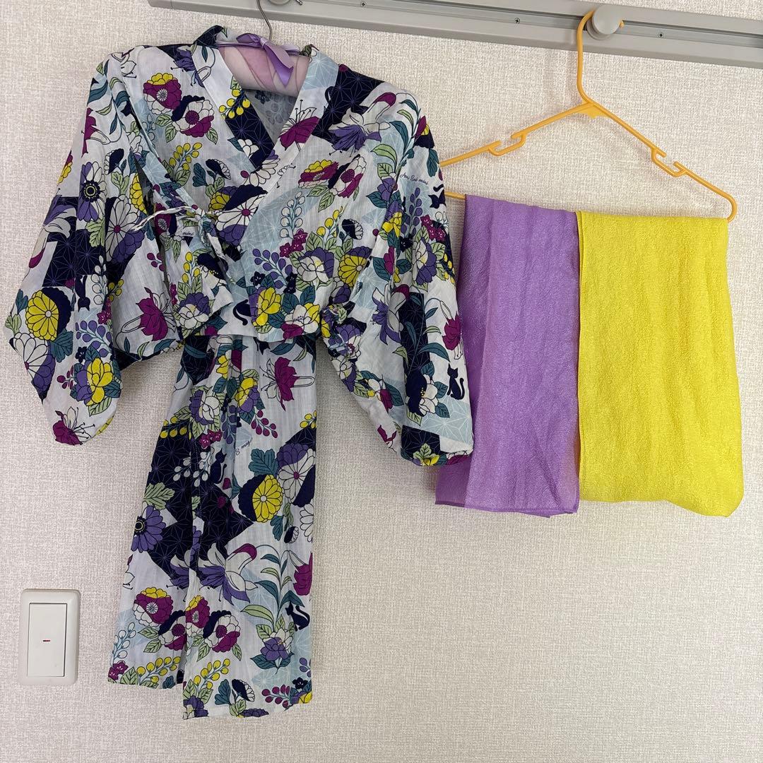 アナスイミニ　浴衣　110㎝ レトロ花柄浴衣(105-115cm 白): キッズ - ナルミヤ オンライン公式サイト