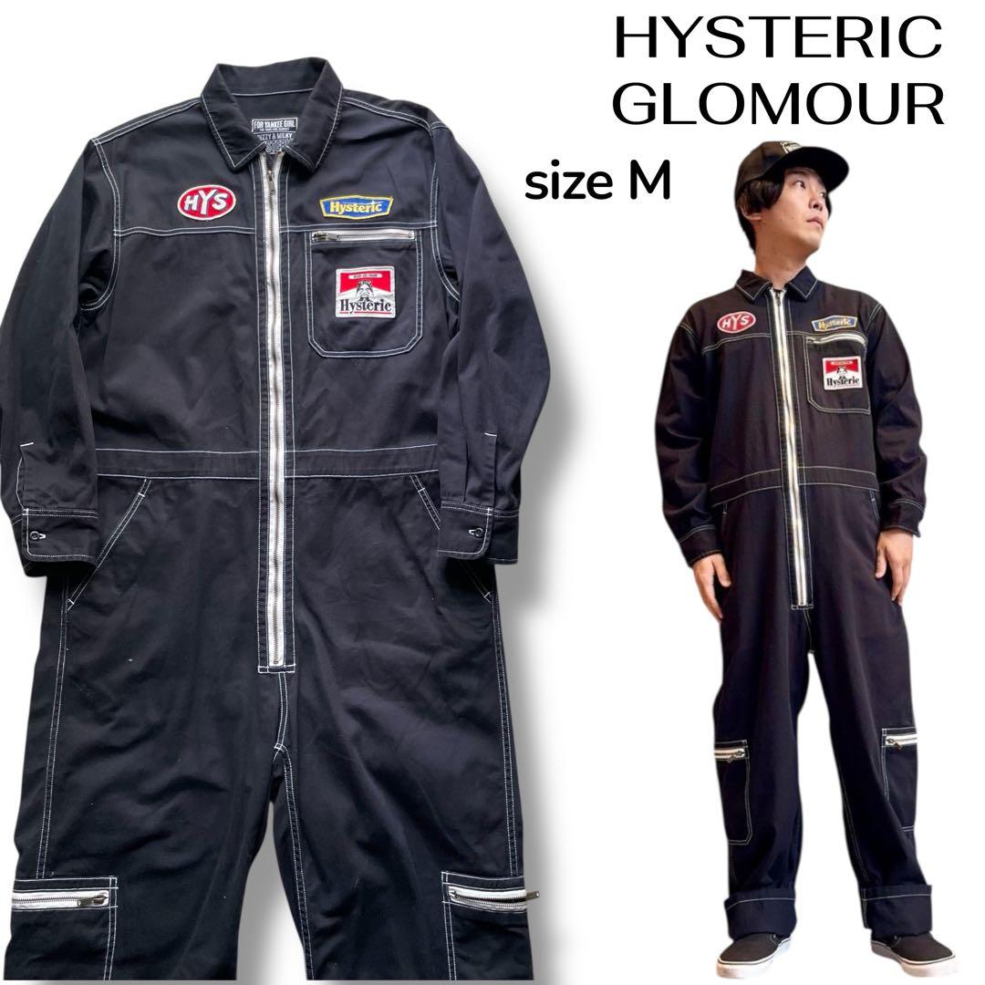 定価59,400円 美品ヒステリックグラマーワッペン デザイン ジャンプスーツM 希少ヒステリックグラマー つなぎ オールインワン ジャンプスーツ