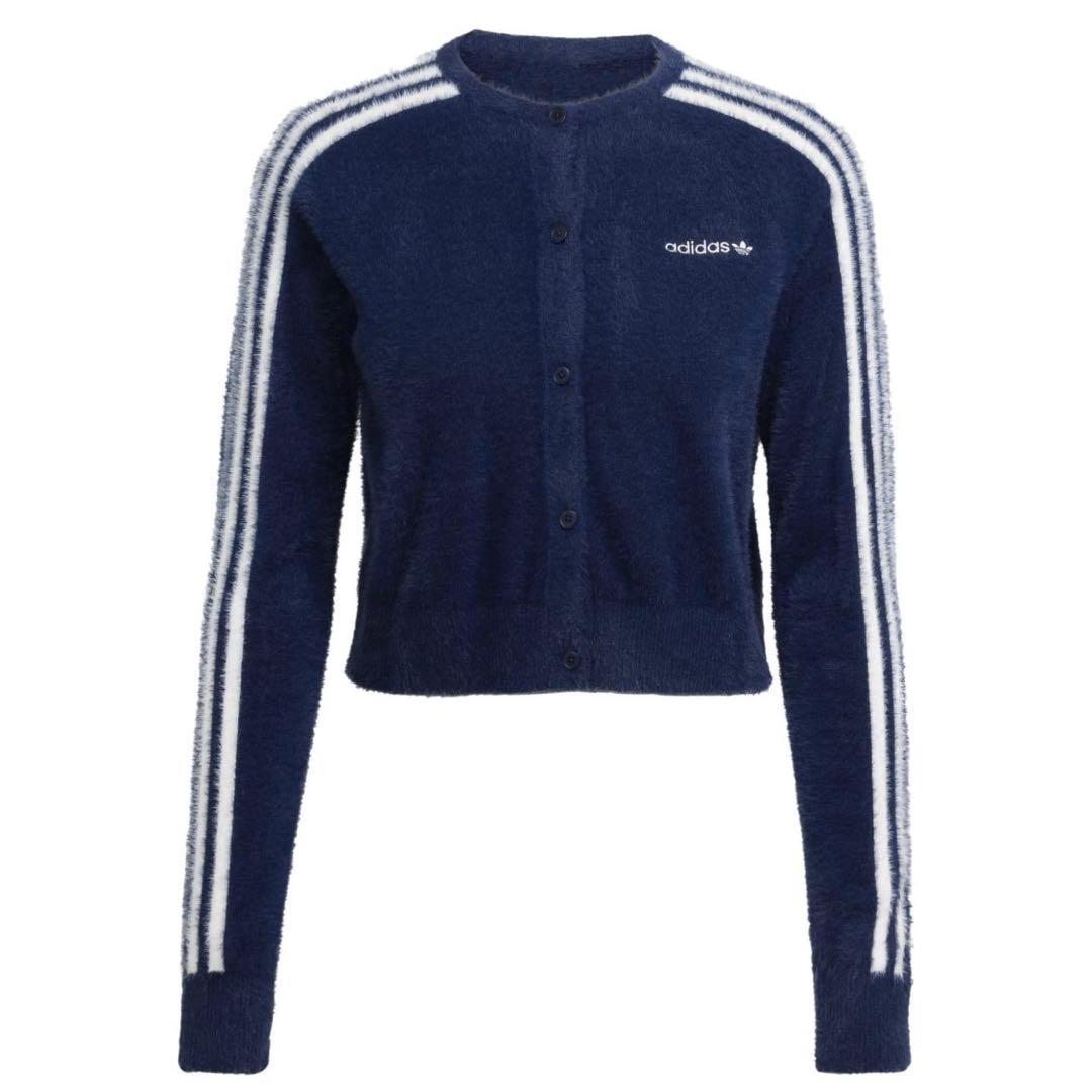 希少XL⭐️adidasフラッフィーニットカーディガン ナイトインディゴ