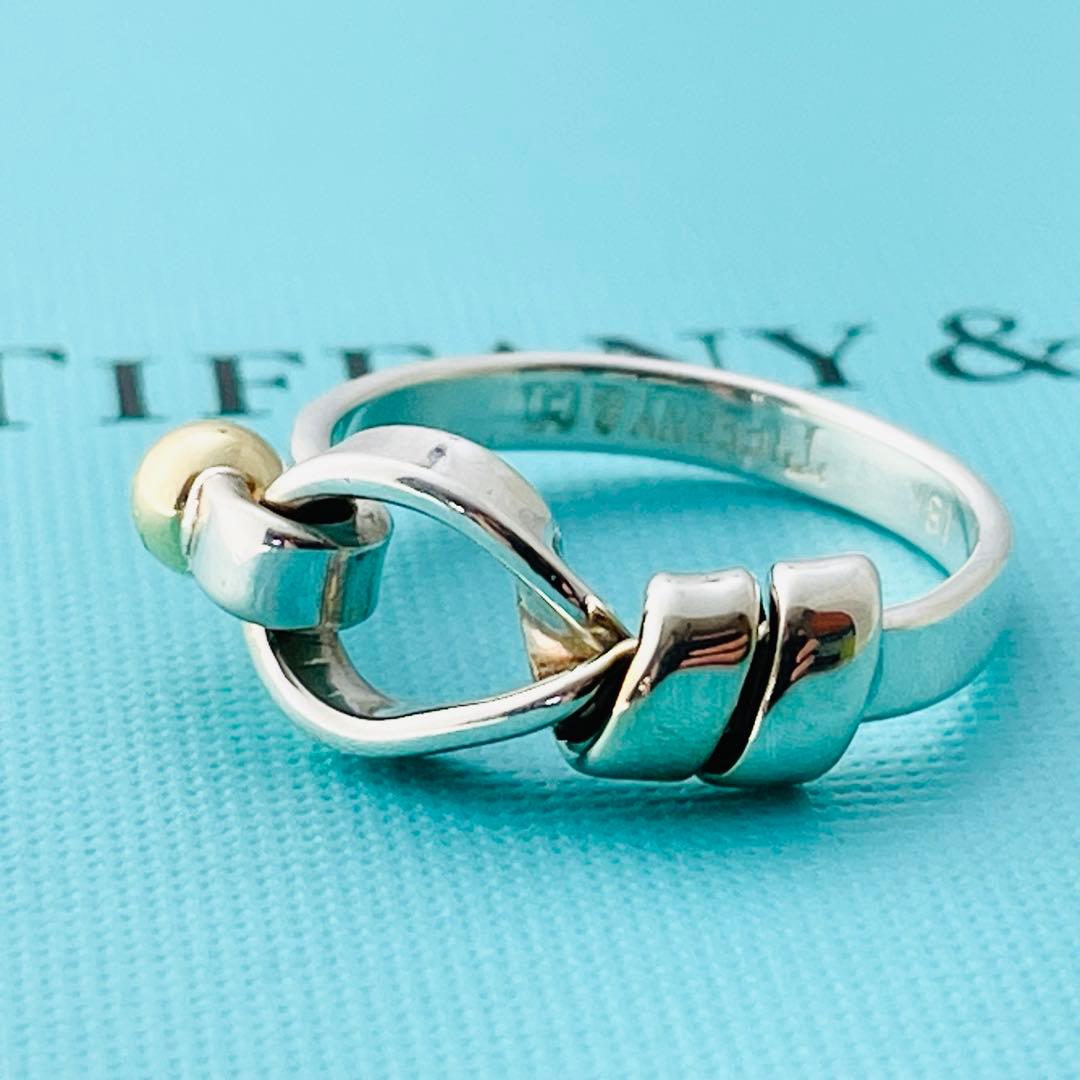 正規品】9号 ティファニー フック＆アイ ラブノット 750 925 K18