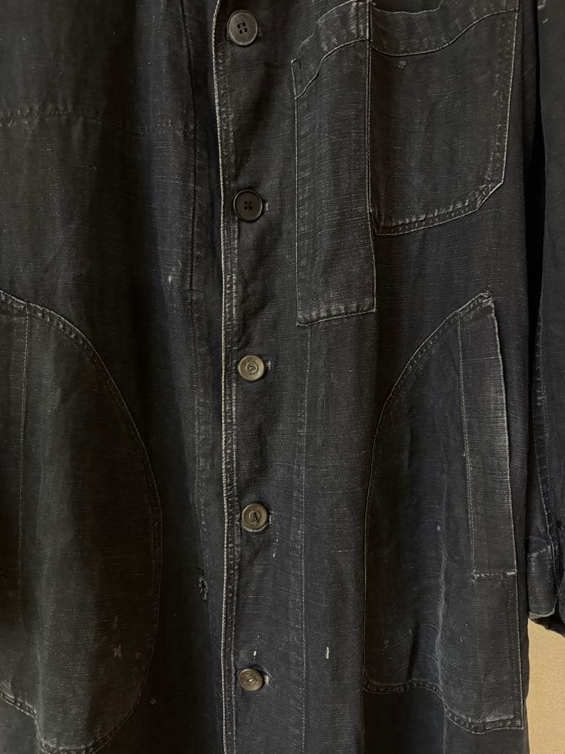 1920年代　\"SALACHE\" ブラックリネン　マキニョンコート