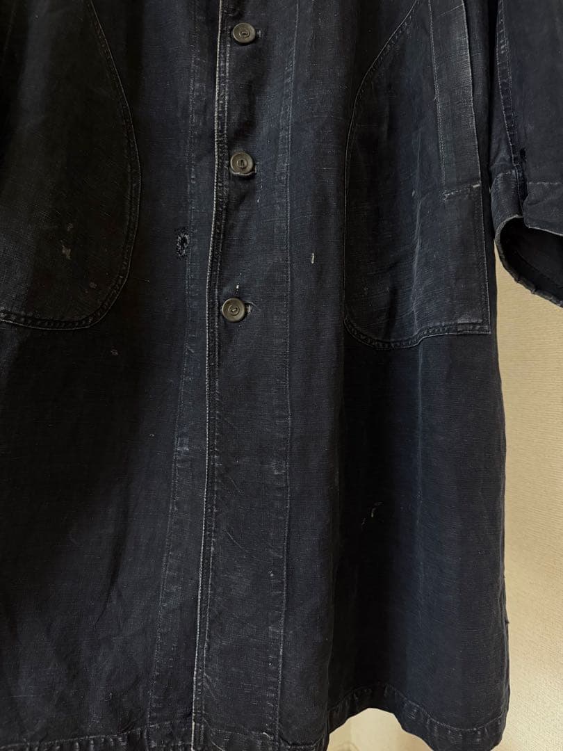 1920年代　\"SALACHE\" ブラックリネン　マキニョンコート