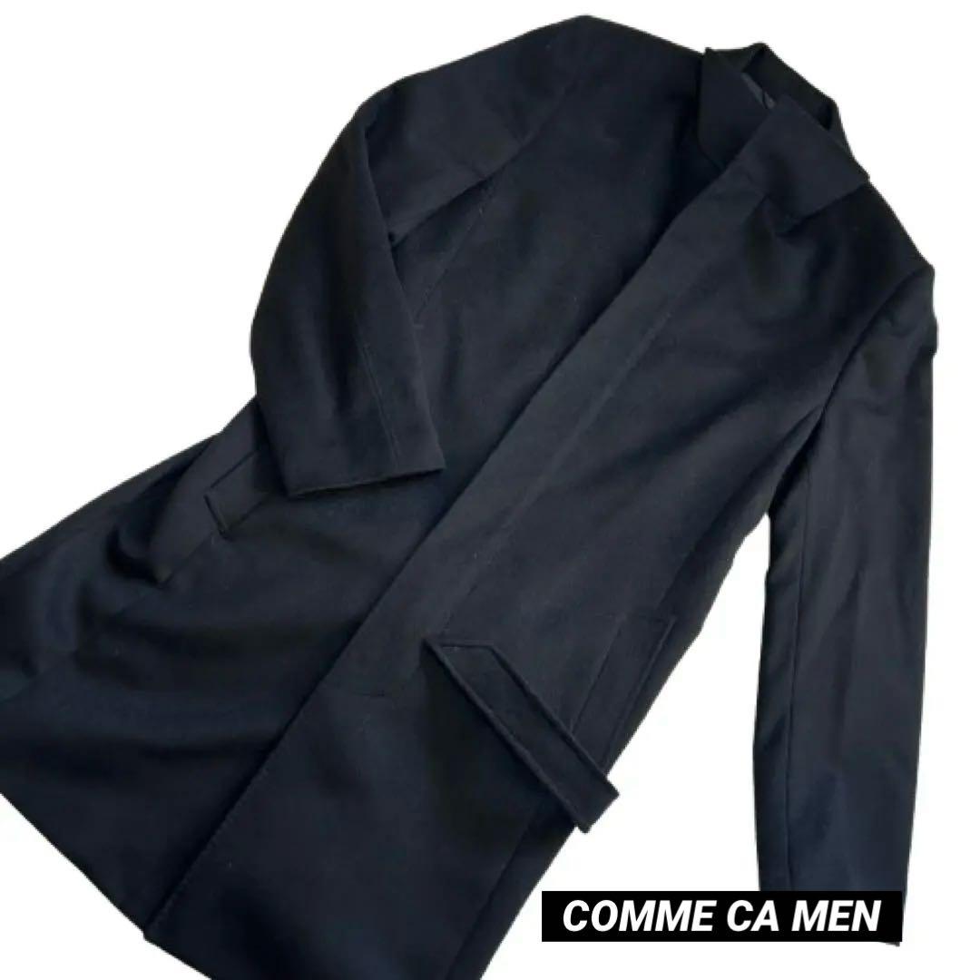 COMME CA MEN コムサメン　ブラック チェスターコート LL COMME CA MEN（コムサメン） チェスターコート コート 尾州産 ウール