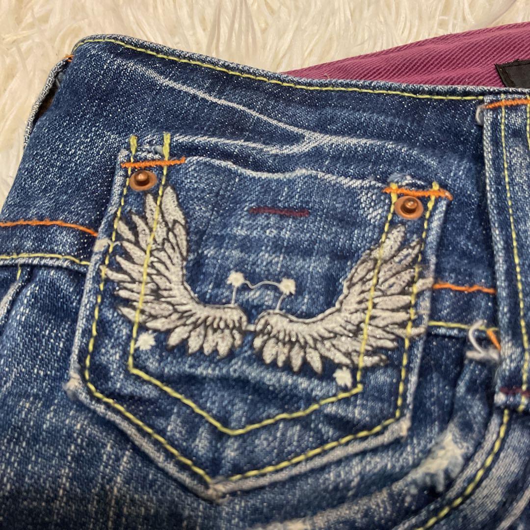 RED PEPPER デニム ジーンズ フレア ブーツカット 刺繍 27 - メルカリ