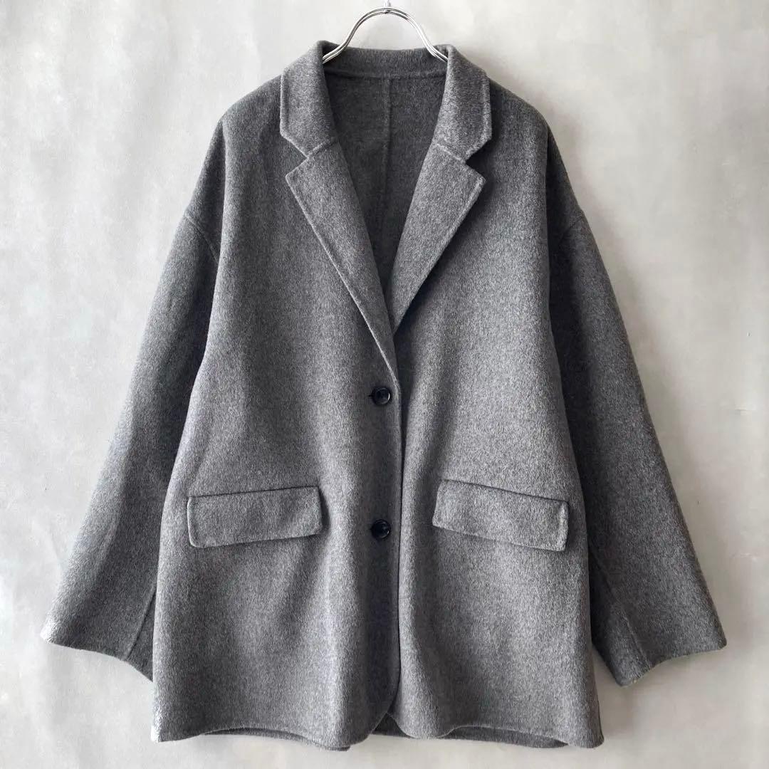極美品✨スピック&スパン 24AW ジャケットコート　袖裏地有　38 グレー Spick & Span（スピックアンドスパン）｜ジャケット/アウター（グレー