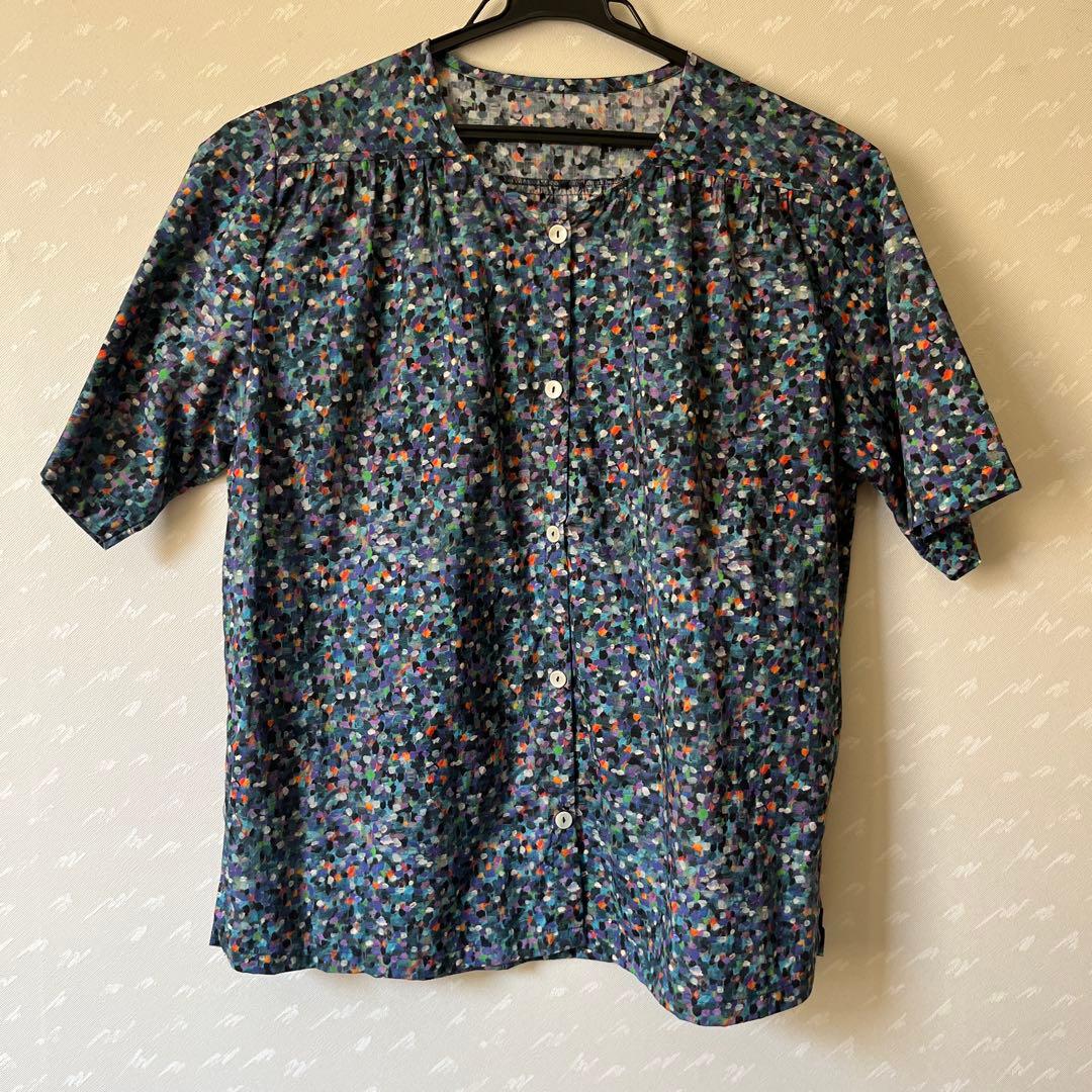 リバティ　ポインティリズム　ブラウス リバティプリントブラウス 大きいサイズ M LL 4L | 京都通販ミセスの