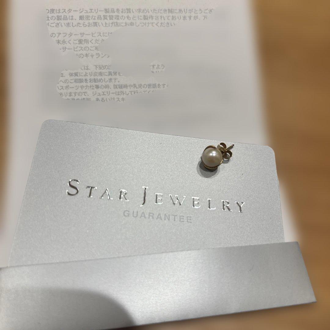 STAR JEWELRY パール ハート型 ピアス(片耳用) PEARL LINE PIERCED EARRING(片耳用)(2JP1001)K10 ピアス｜スター