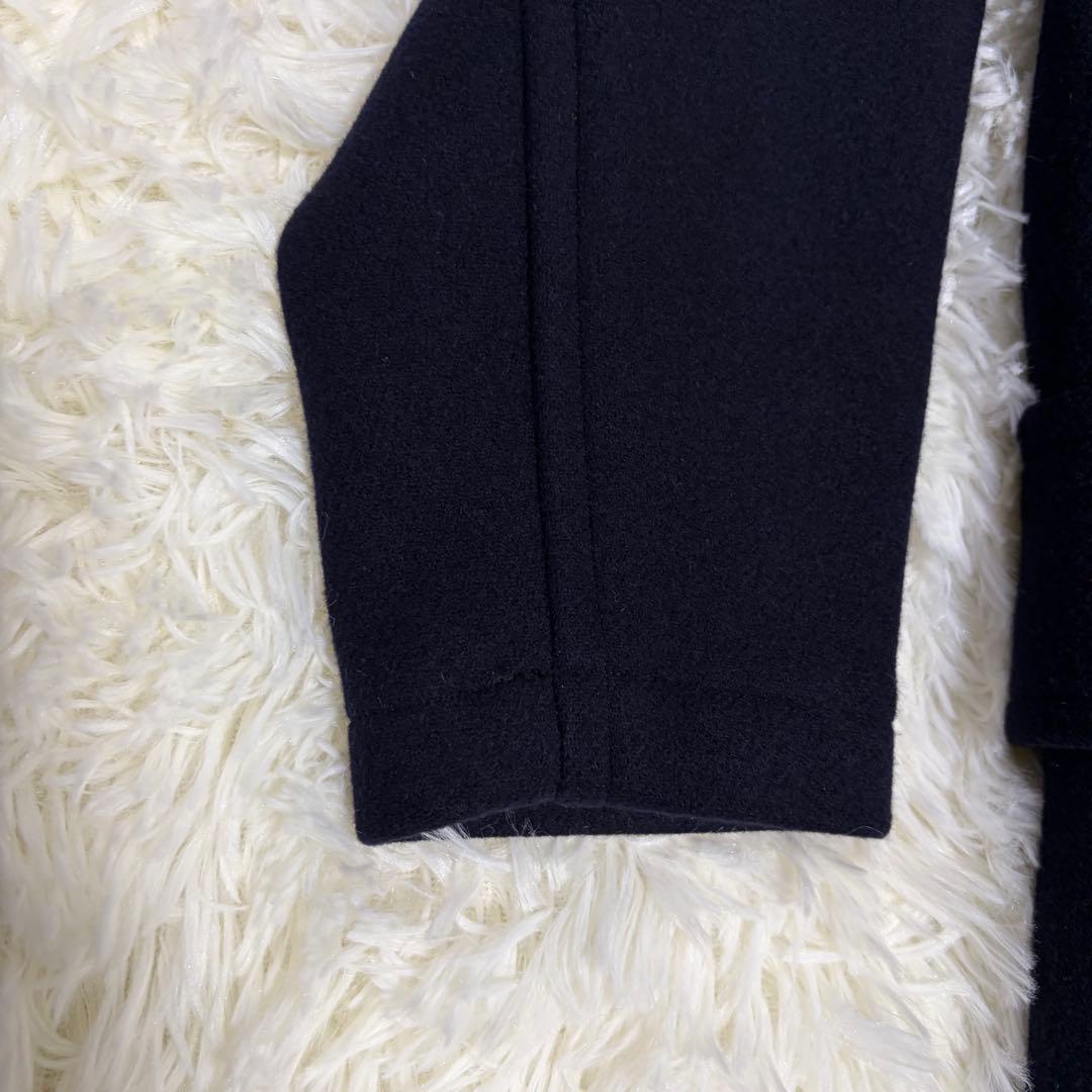 美品 オーシバル ジーロンラム メルトン ジップ フード 比翼ウール