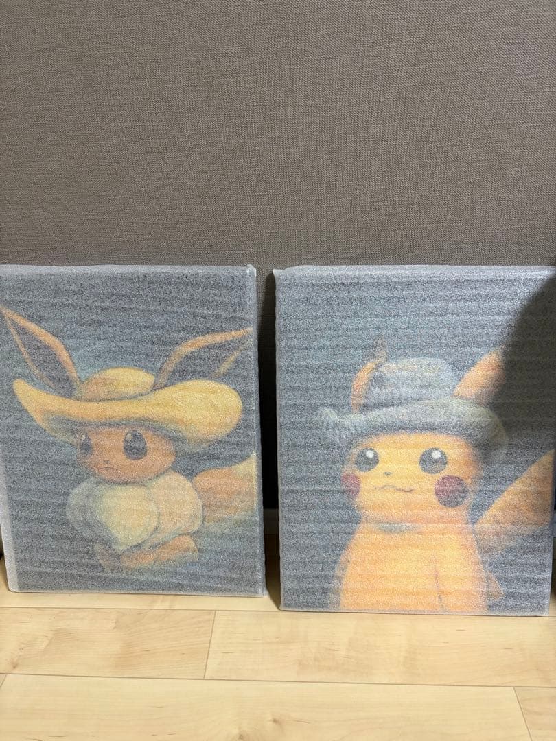 ゴッホピカチュウ イーブイ キャンバス アート Sサイズ 絵画 セット