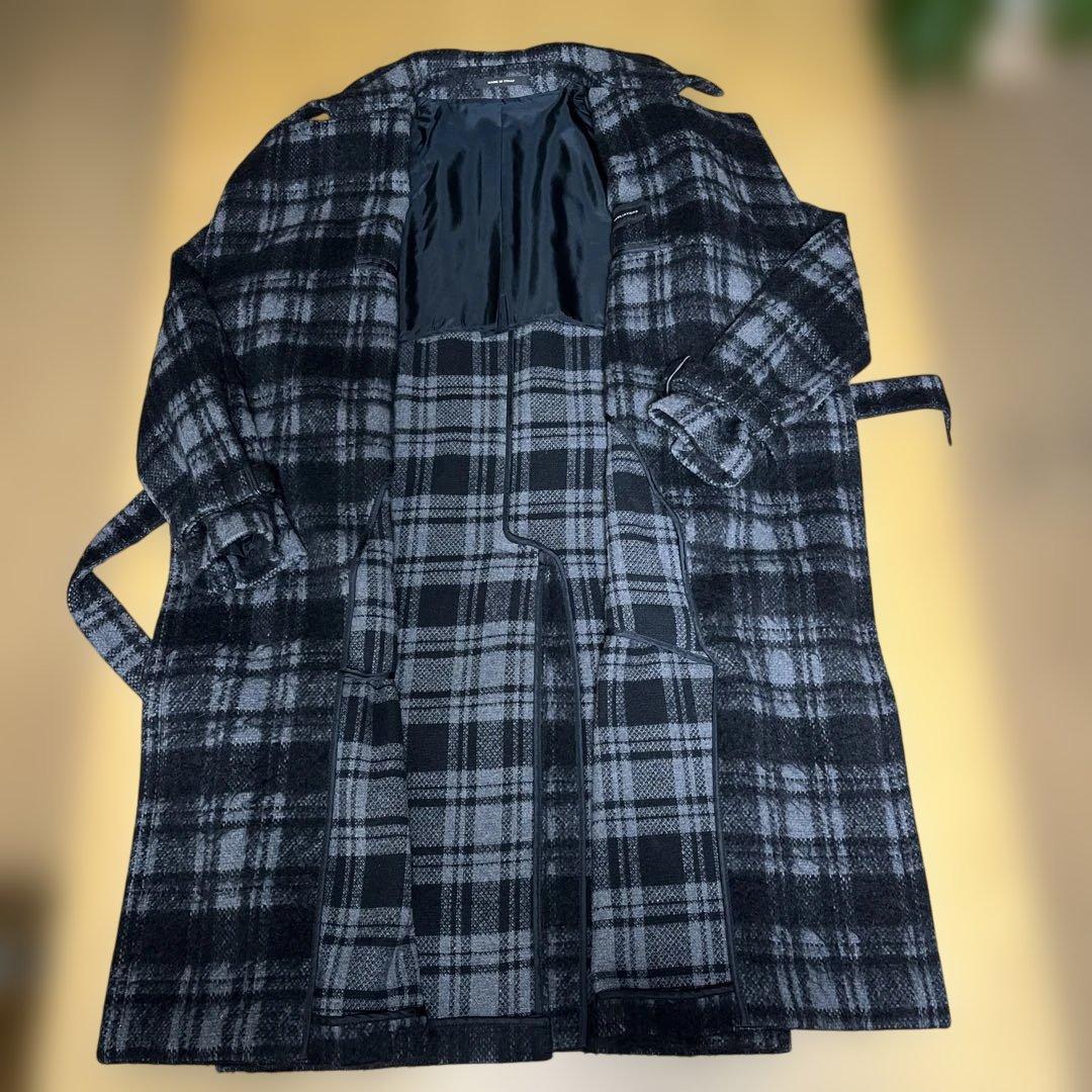 タリアトーレ メンズコート チェック柄 ベルト付き 50 - メルカリ