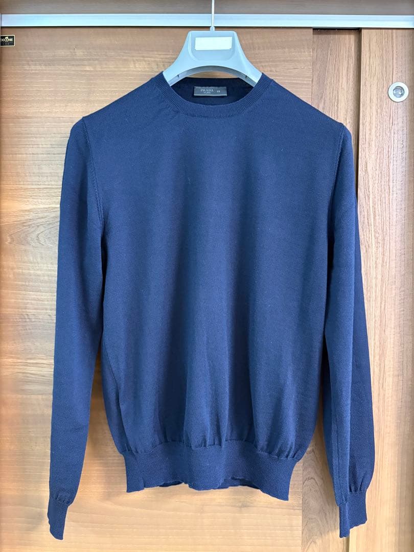 プラダ クルーネックニット　濃紺　サイズ46 PRADA/プラダ_Men通販 | スーパーファインウール クルーネックセーター