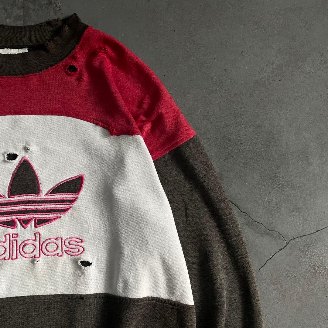 90's 銀タグ“adidas“切替“XL”grange boro sweat - メルカリ