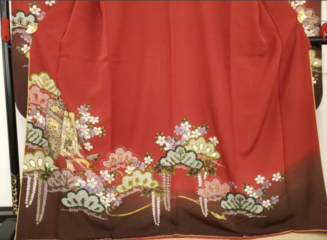 振袖フルセット6点サイズM〜L御所車花松文 暈し染め 金彩 やまと誂製