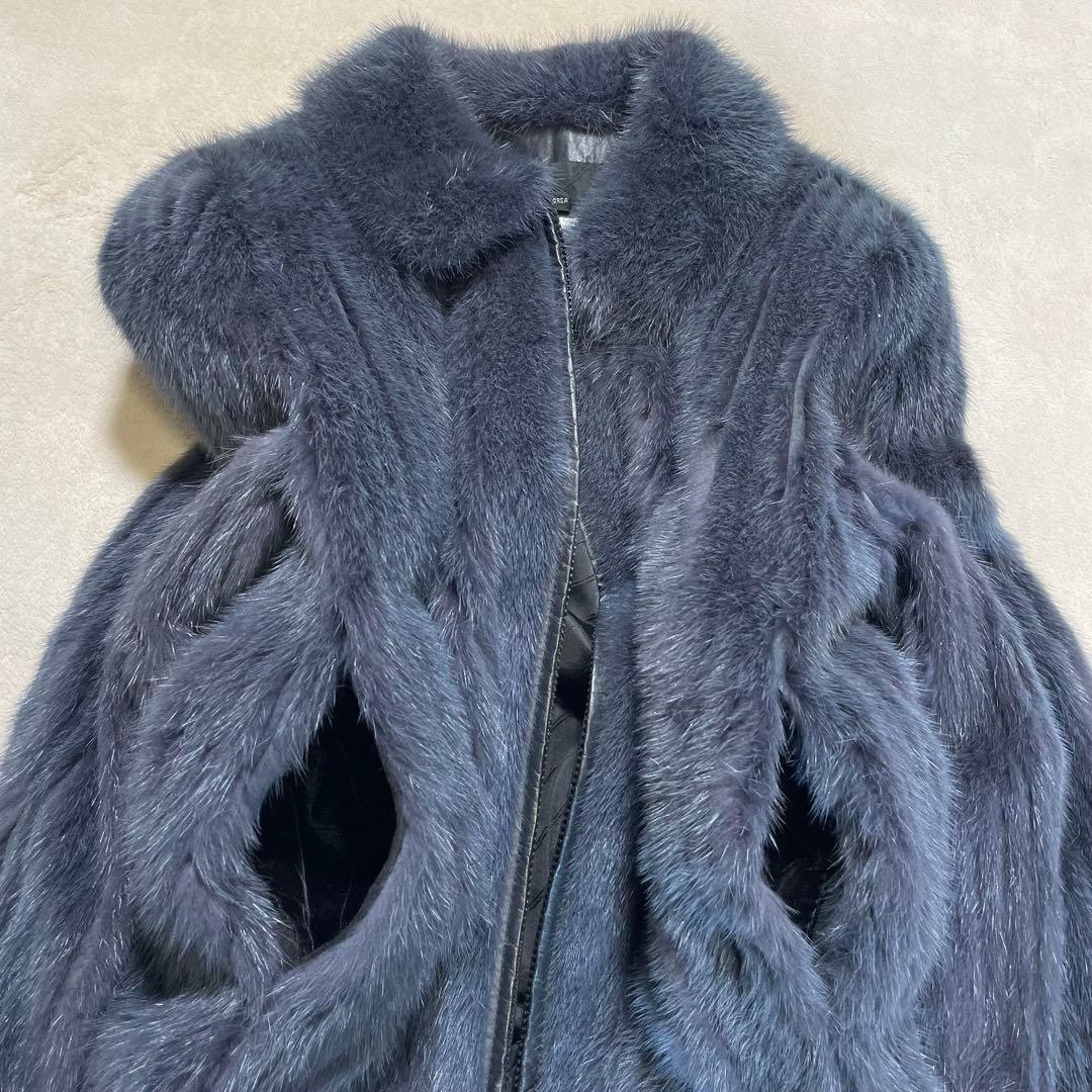 美品 SAGA MINK ジップアップ ブルゾン ジャケット スウィングトップ