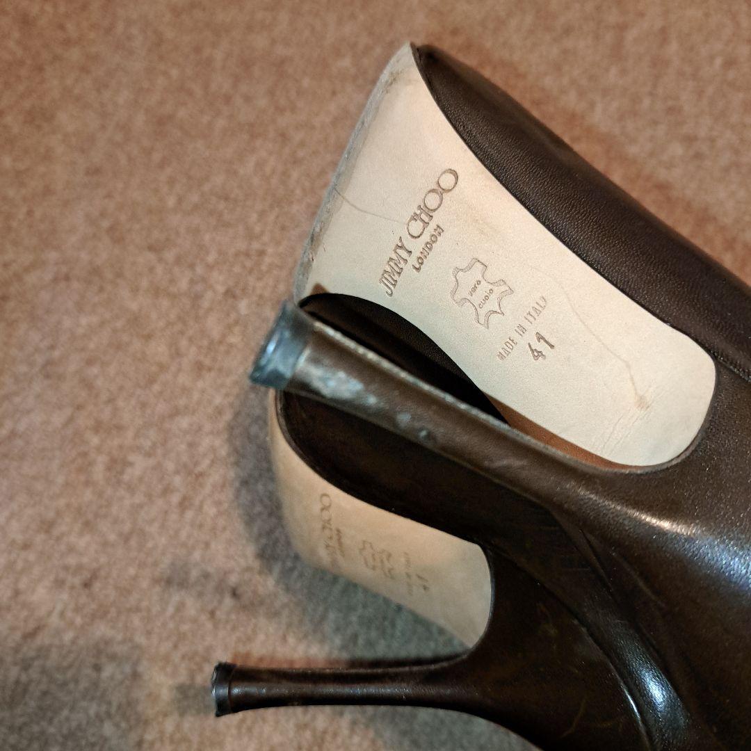 JIMMY CHOO焦げ茶色ブーツ41 - メルカリ
