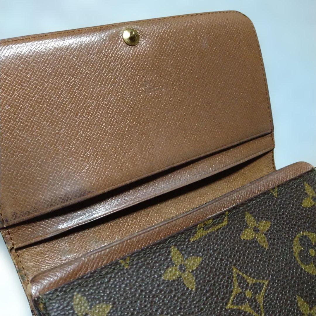 ルイヴィトン トレゾール モノグラム 二つ折り財布 ブラウ