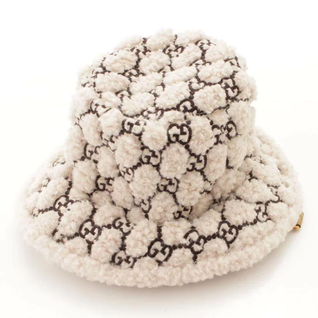 GUCCI 2020AWイヤーフラップファーハットベルト付 ホワイトL - メルカリ