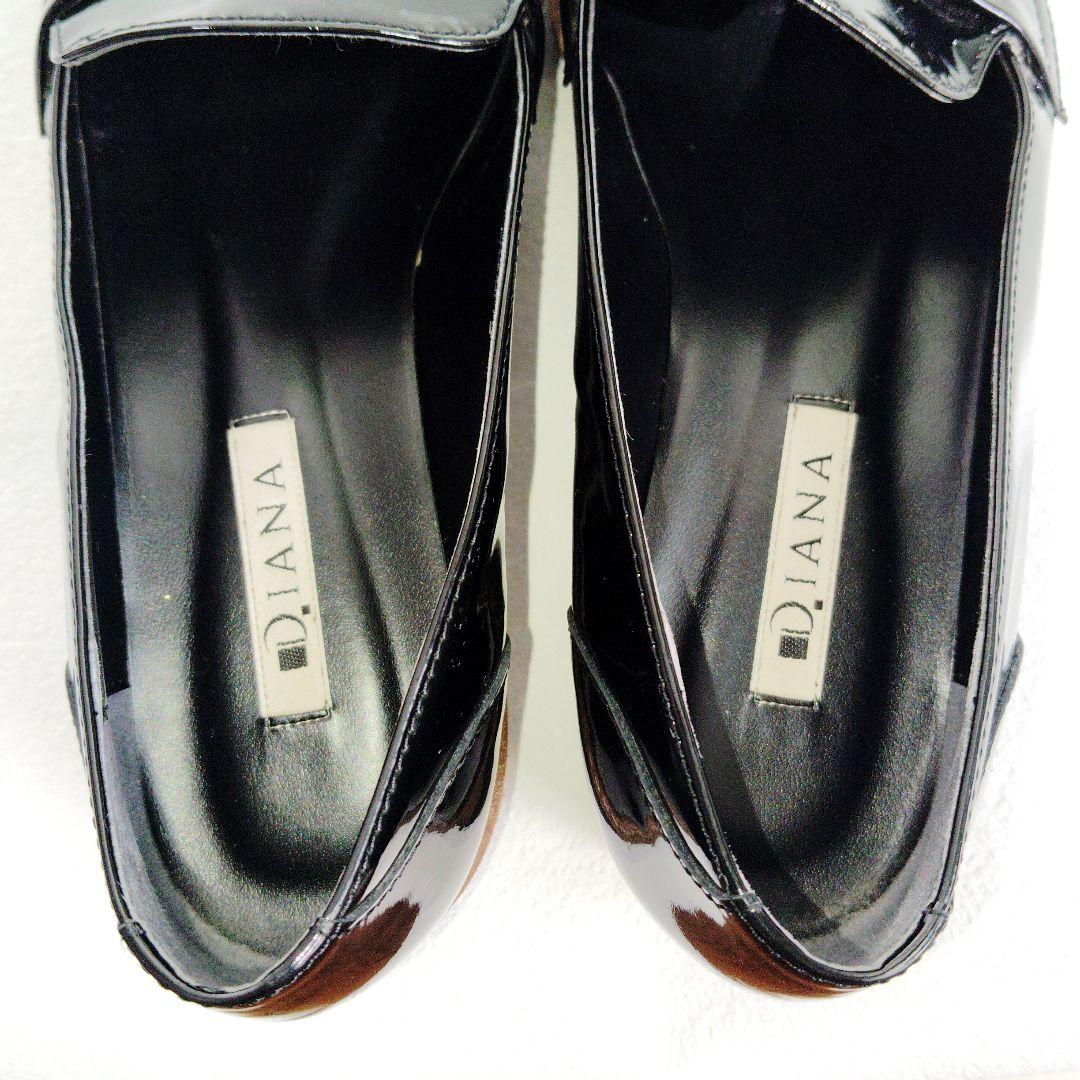 DIANA ダイアナ タッセルローファー エナメル 黒 24cm - メルカリ