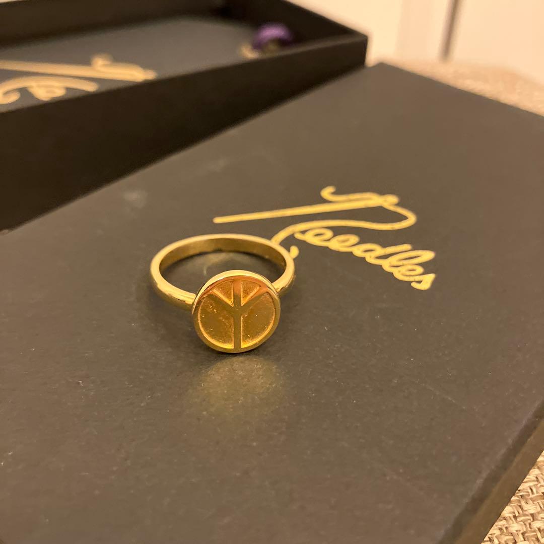 アクセサリー NEEDLES Ring - gold plate \"peace\" \"GOLD\"