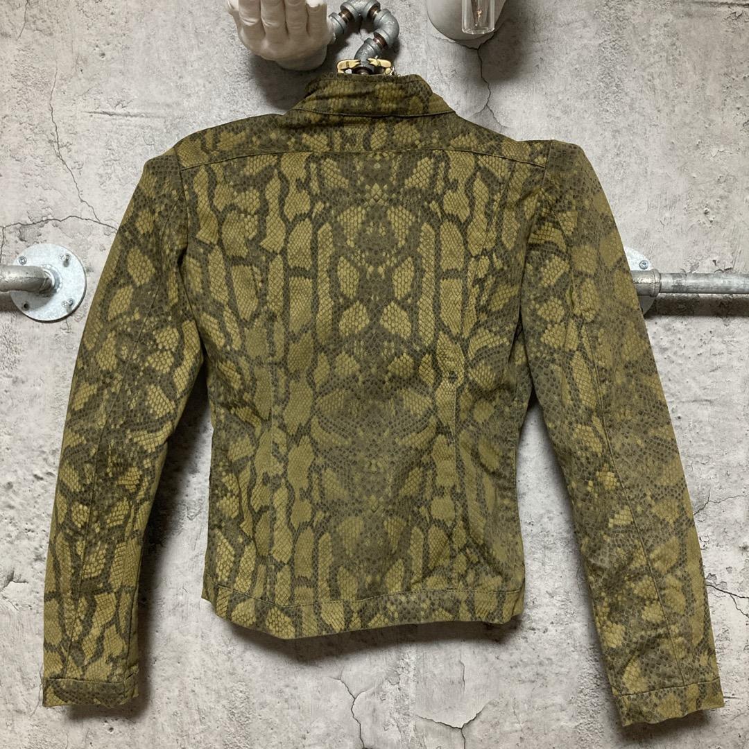 パイソン 蛇柄 ジャケット へび ヘビ アウター ライダース 薄手 春物