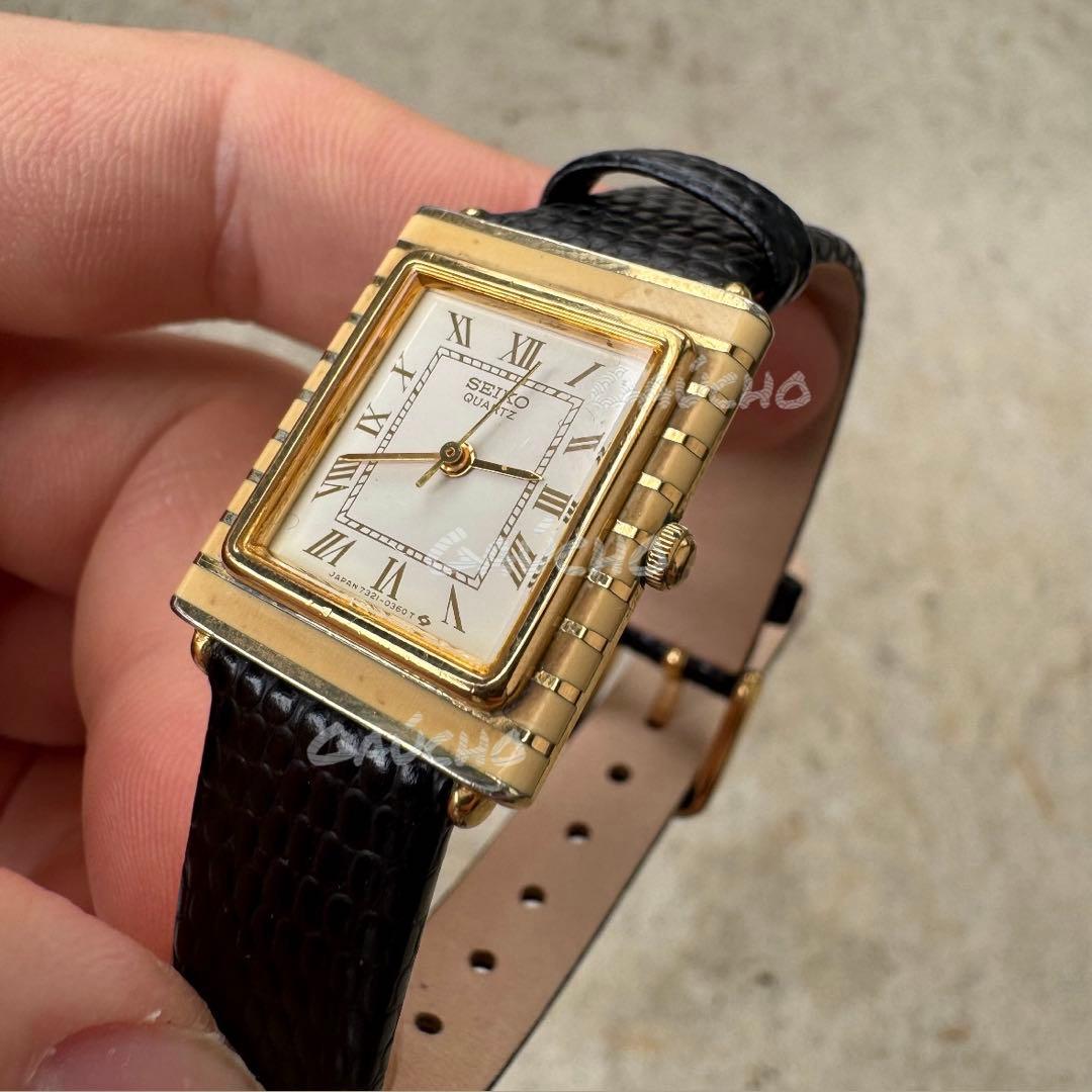 新品電池】SEIKO レクタンギュラー スクエア ヴィンテージ tank 美品