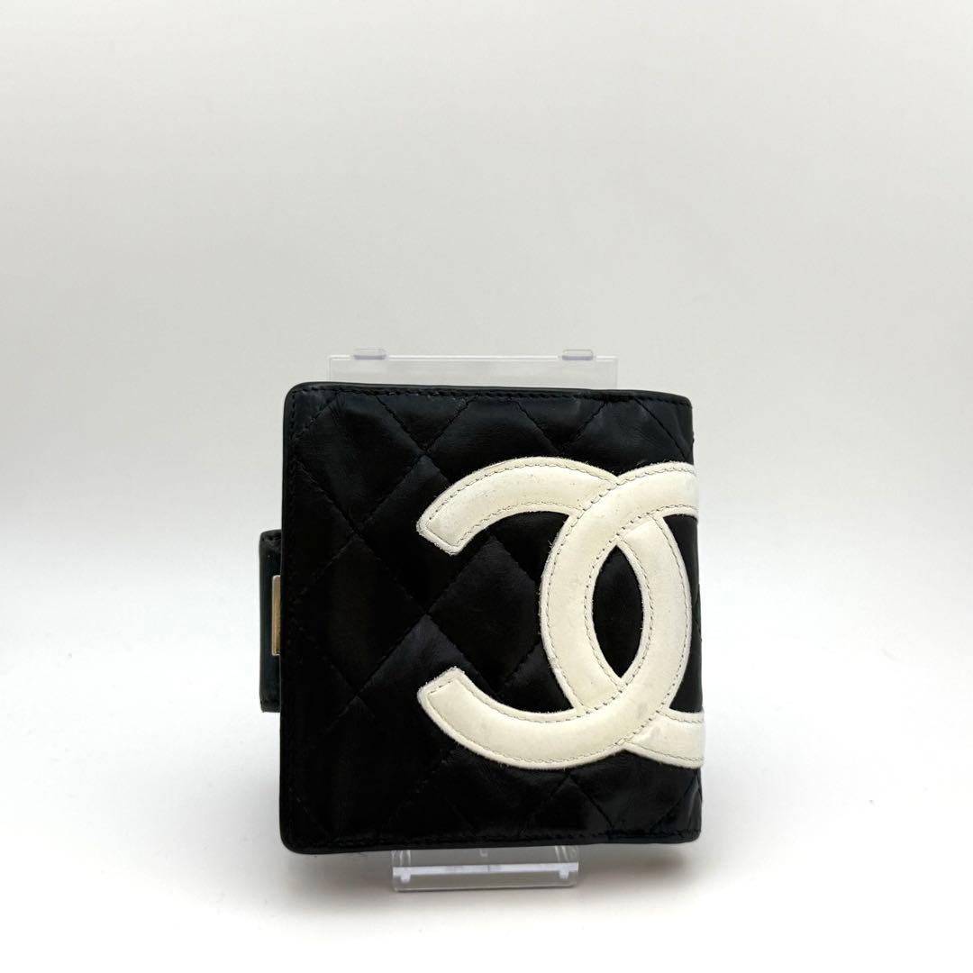 CHANEL シャネル カンボンライン 二つ折り レザー ココマーク - メルカリ