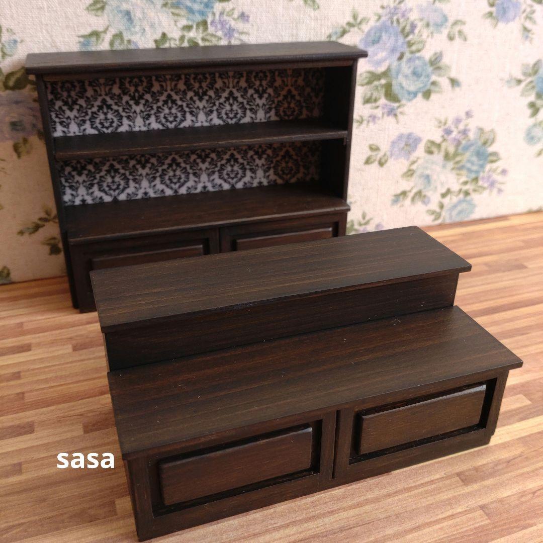 ミニチュア家具　パン屋さん家具セット①《ウォールナット》