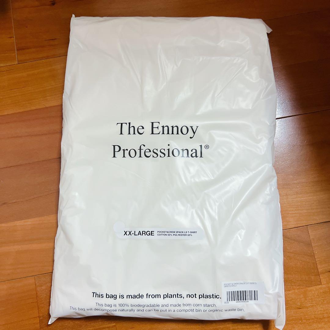 ENNOY POCKET & CREW ロングTシャツ ホワイト 裾タグ - メルカリ