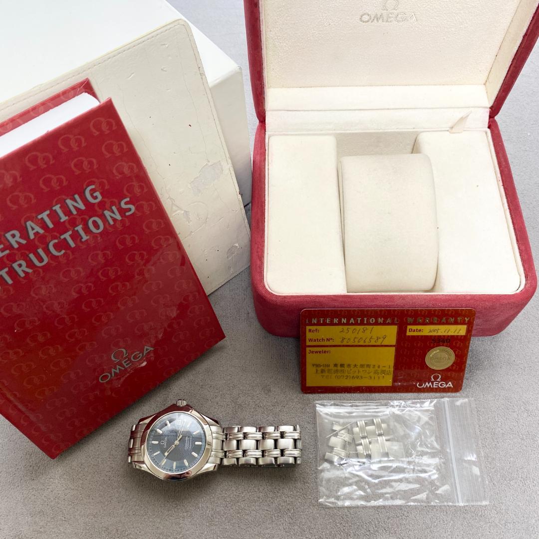 OH済 箱付き オメガ シーマスター 120 クロノメーター 青文字盤 自動