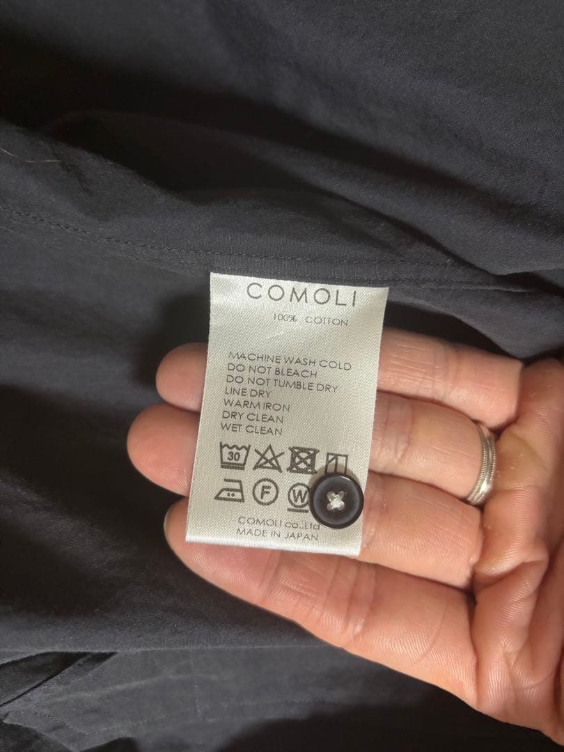 コモリ ネイビー3 長袖シャツ ポケット付き ファッション メンズ トップス