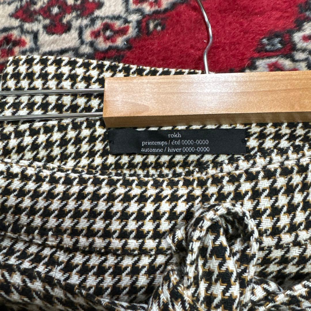 rokh 千鳥格子 ラップスカート ウエストリボン付き ロク