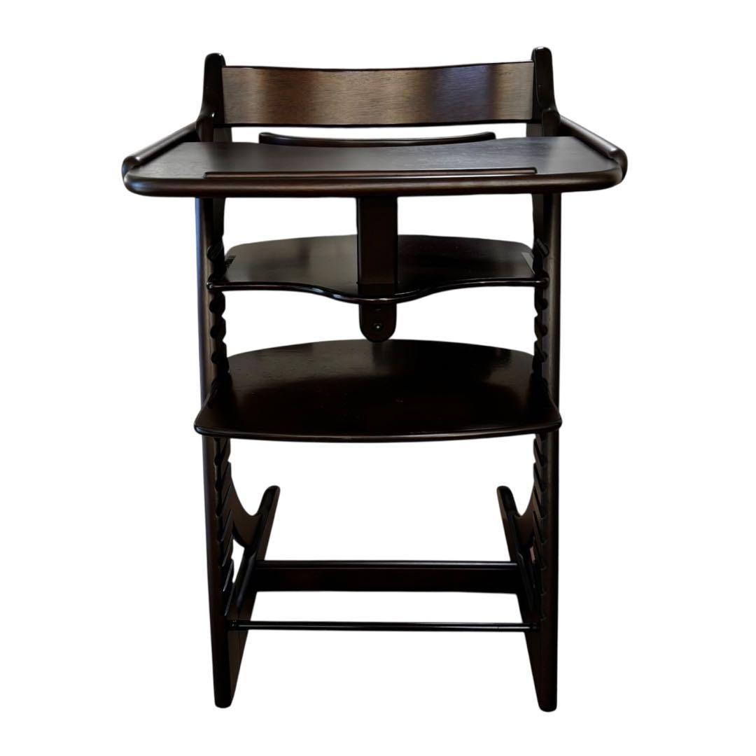 大和屋 すくすくチェア テーブル＆ガード付 ブラウン 木製 ハイチェア