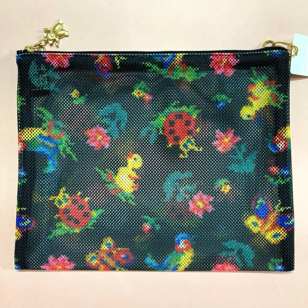 フェイラーハイジ柄の Dカン付きメッシュポーチと ショルダー