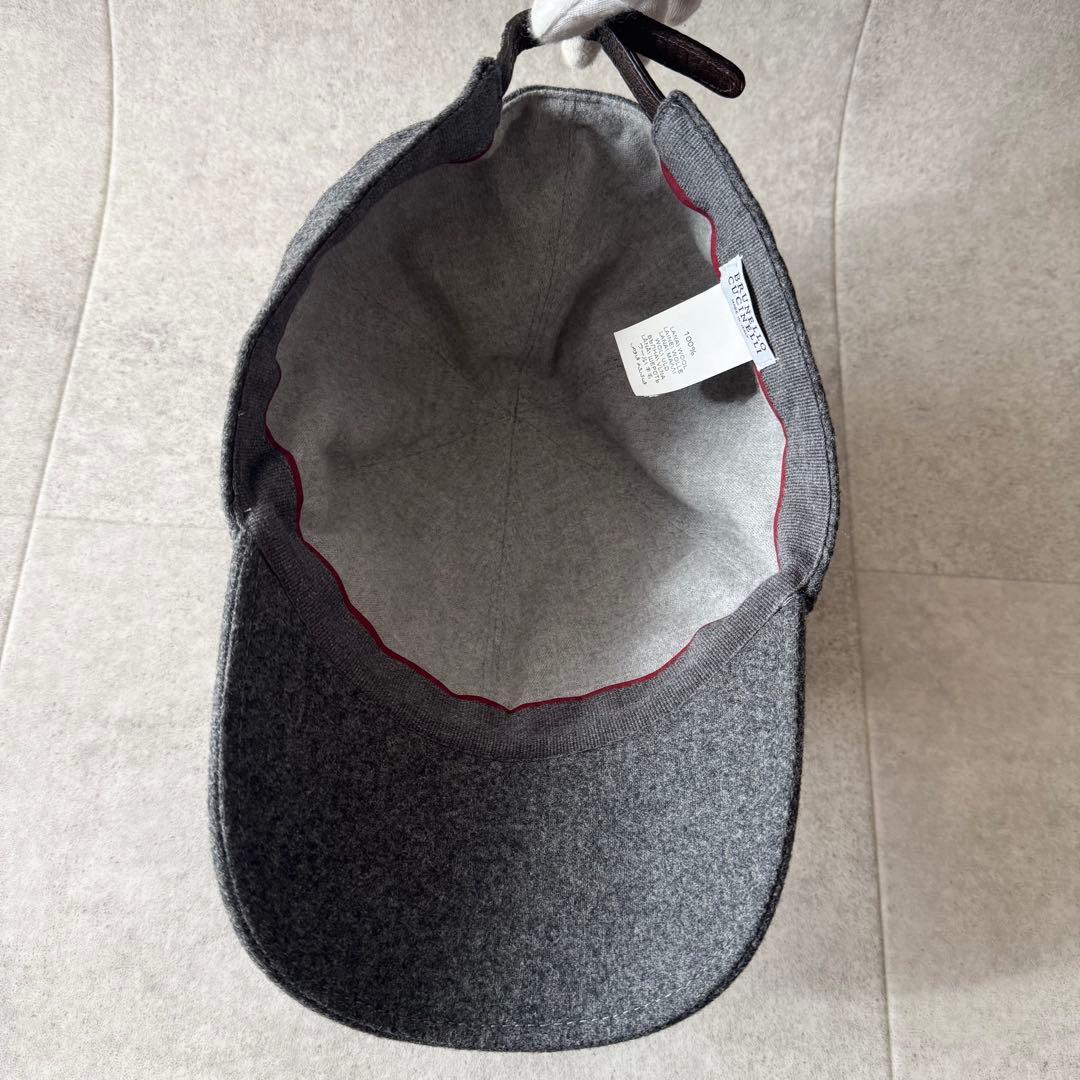 ブルネロクチネリ キャップ グレー イタリア製 ウール100% Lサイズ