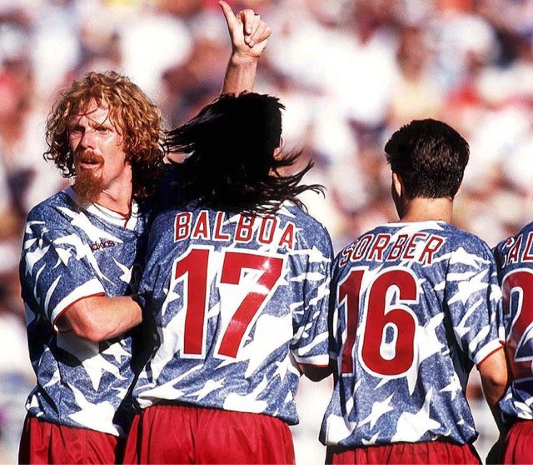 極美品】adidas サッカー 94 W杯 アメリカ代表 ユニフォーム ララス