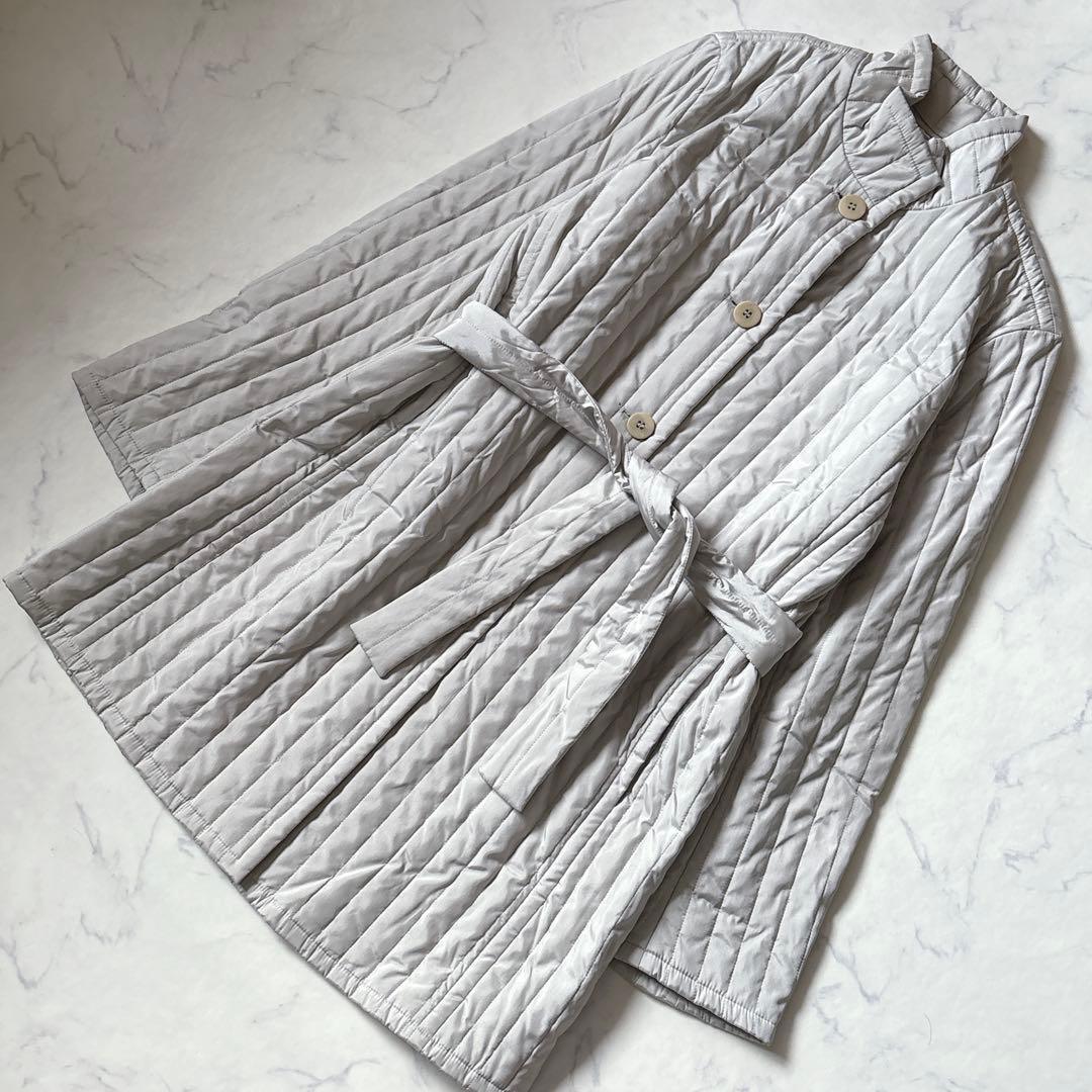 大きいサイズ最高級白タグ【Max Mara】ハイネックベルテット中綿コート