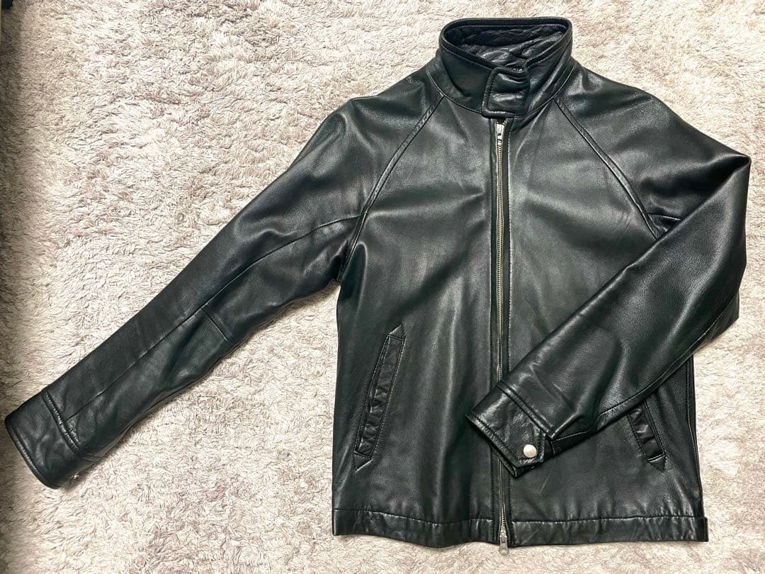 SHIPS ブラックライダースジャケット M - 未使用 SHIPS ラムレザー
