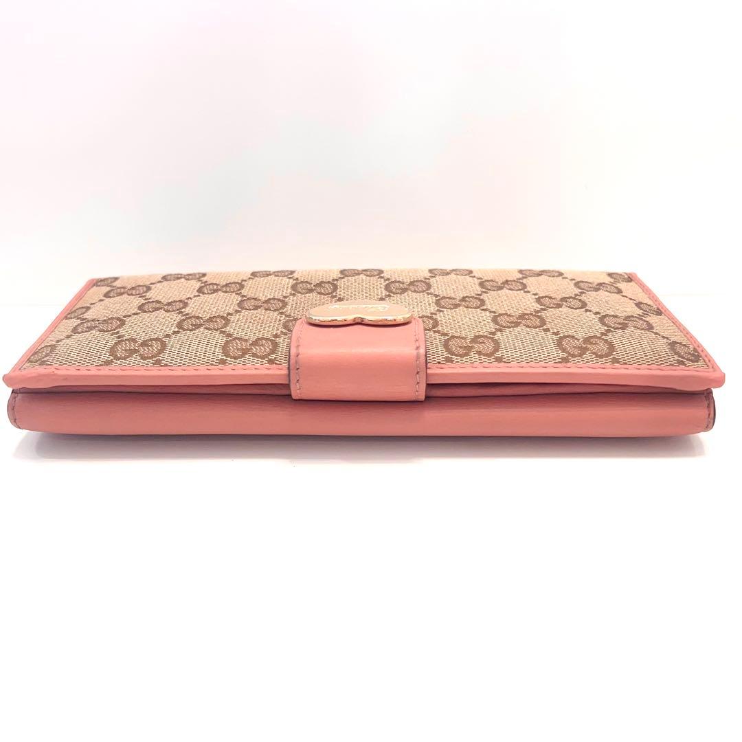 グッチ 長財布 GGキャンバス GG ジャガード ハート ゴールド金具