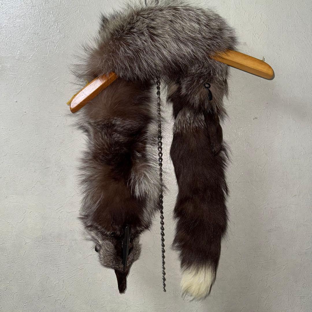 フォックス リアルファー 毛皮 襟巻 剥製 頭足付き - メルカリ