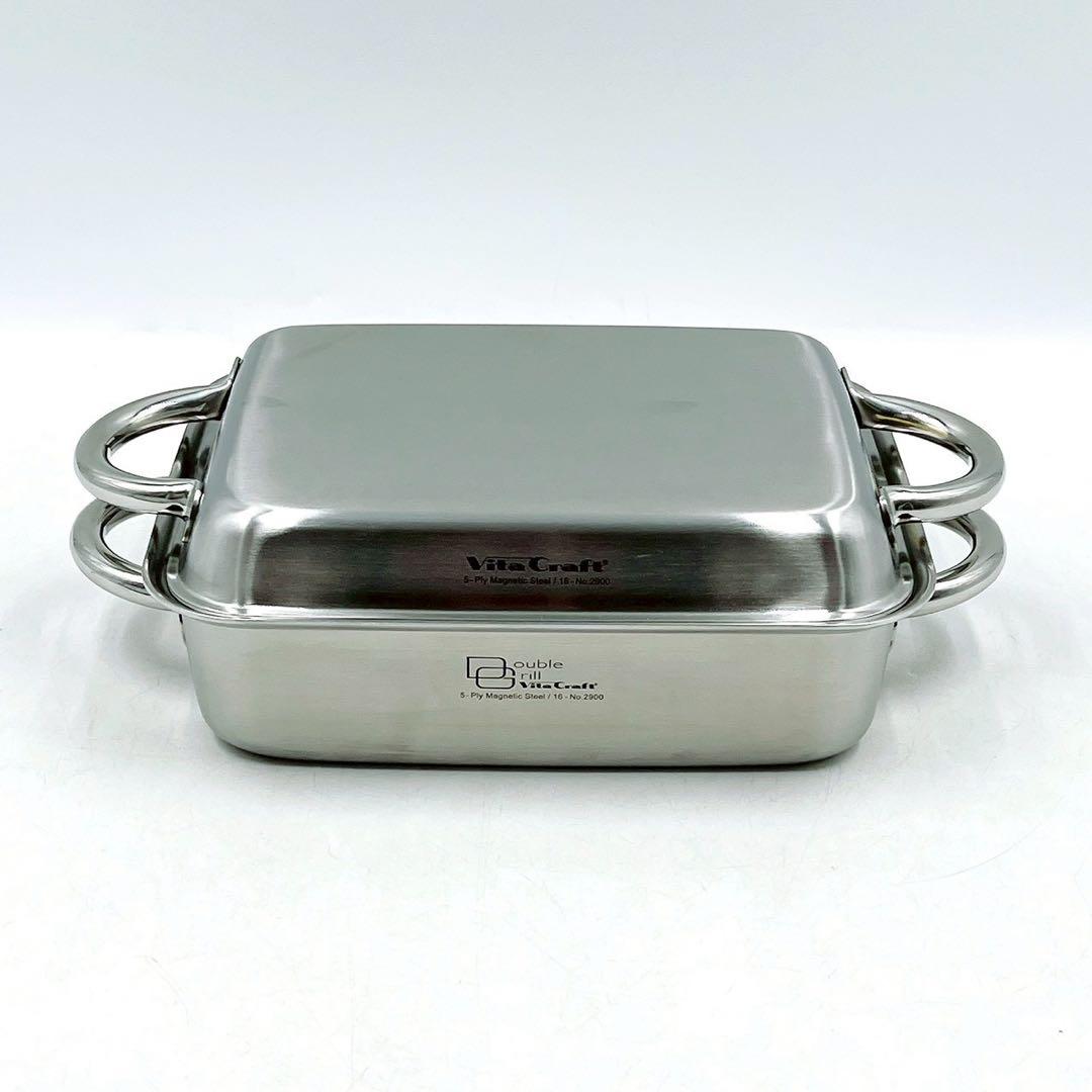 新品 ビタクラフト ダブルグリル No.3900 浅型 深型 ラック付 IH対応