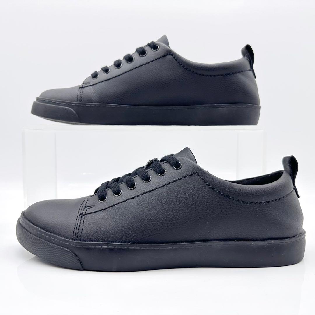 クラークス グローブ エコー ブラック レザー調 スニーカー 24.5cm