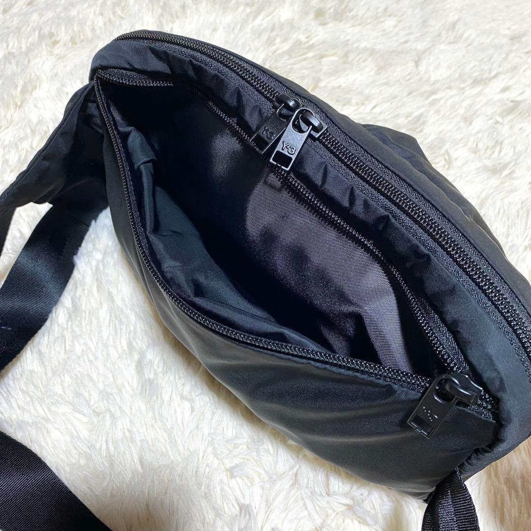 良品】☆Y-3 adidas☆クロスボディバッグ☆黒 ロゴ 多ポケット 袋内蔵