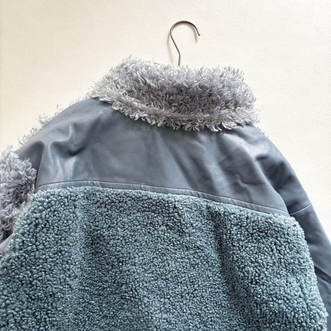 02303 AULA AILA ファーコンビネーションライダースブルゾン - メルカリ